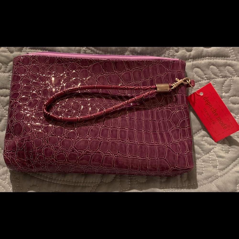 Wristlet, New, Small “Depeche Mode” purple, purse. Great little size.